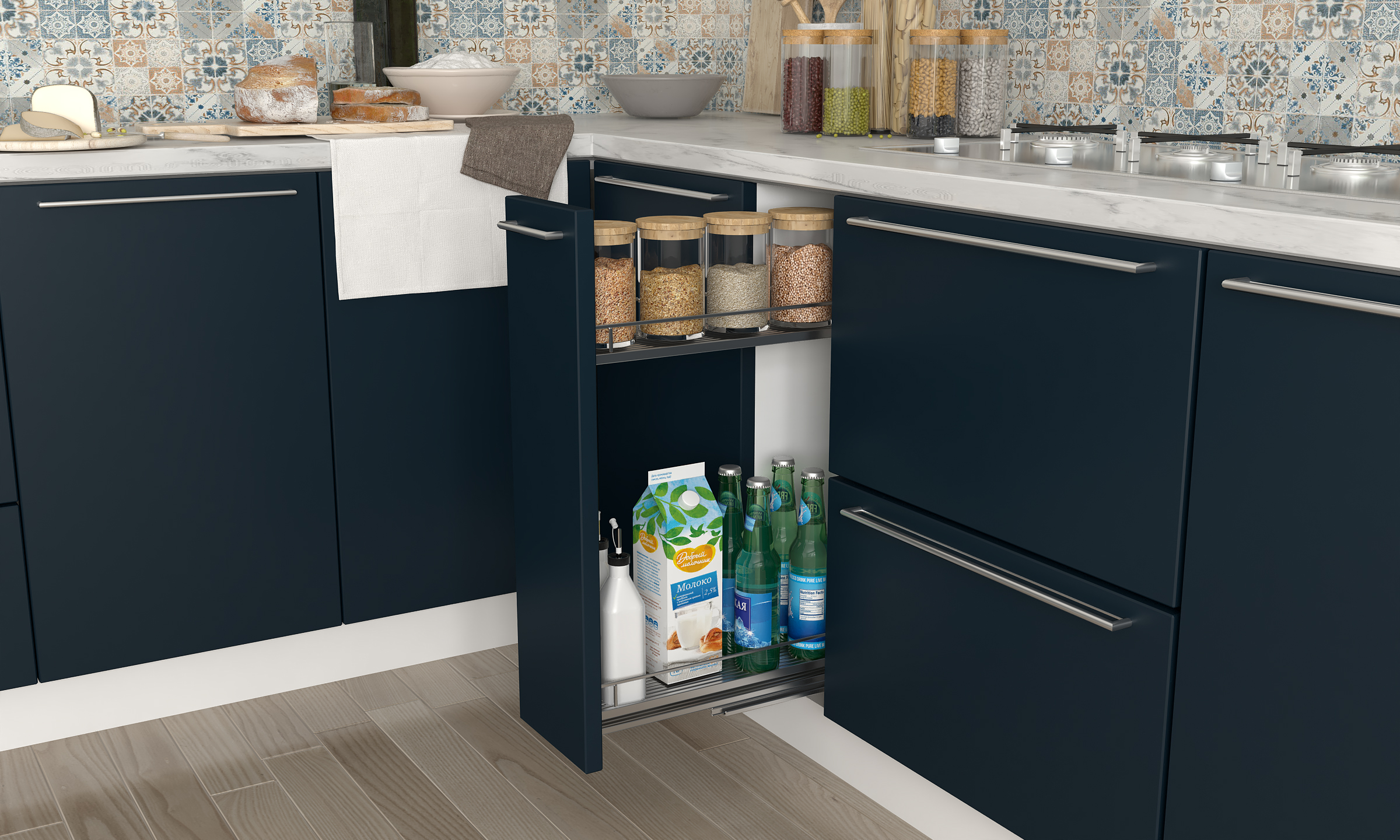 Maximize Storage Space in Your Modular Kitchen with Oil Pull Out 