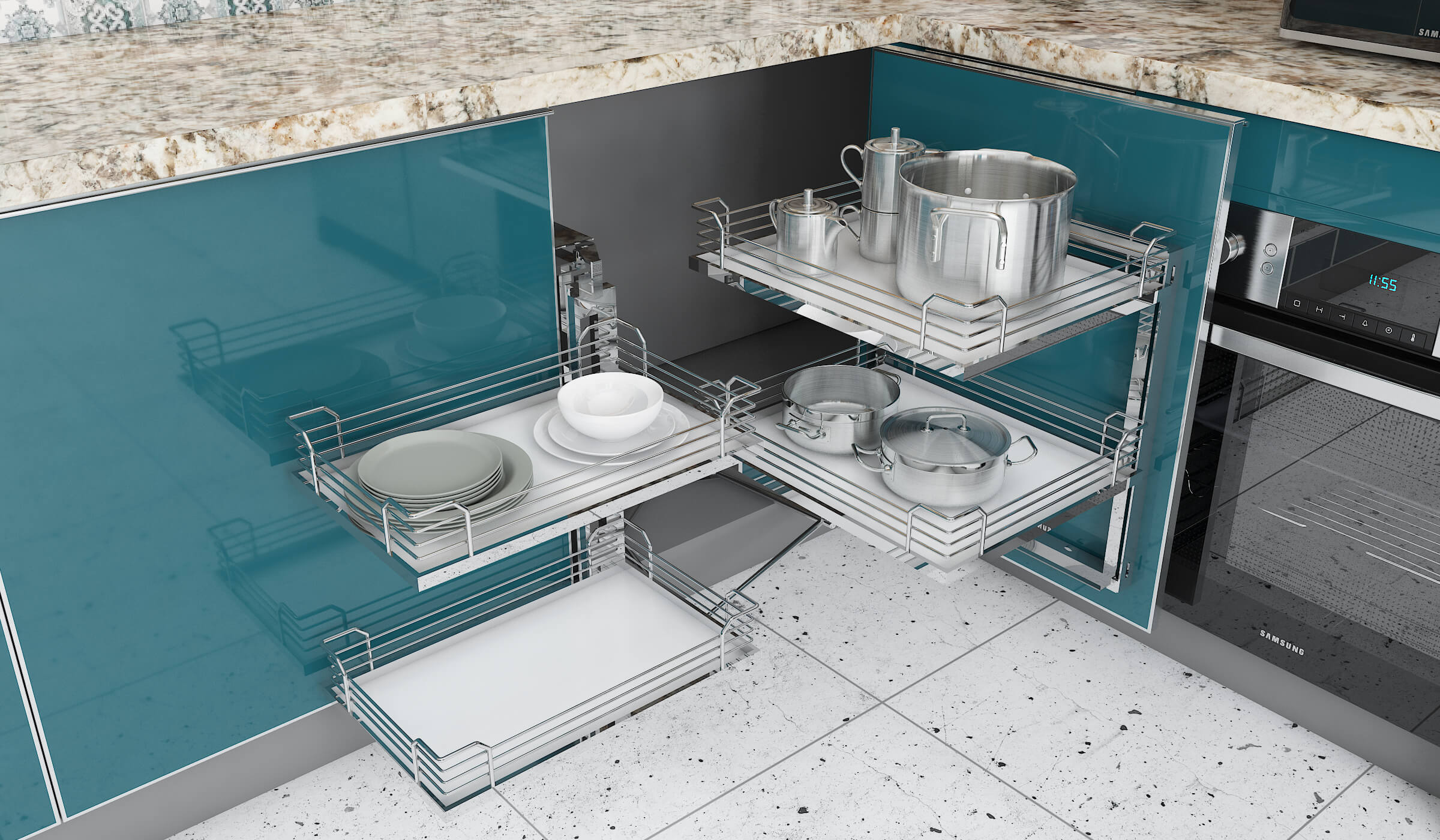 Maximize Storage Space in Your Modular Kitchen with Magic Pull Outs in kitchen design fir small space