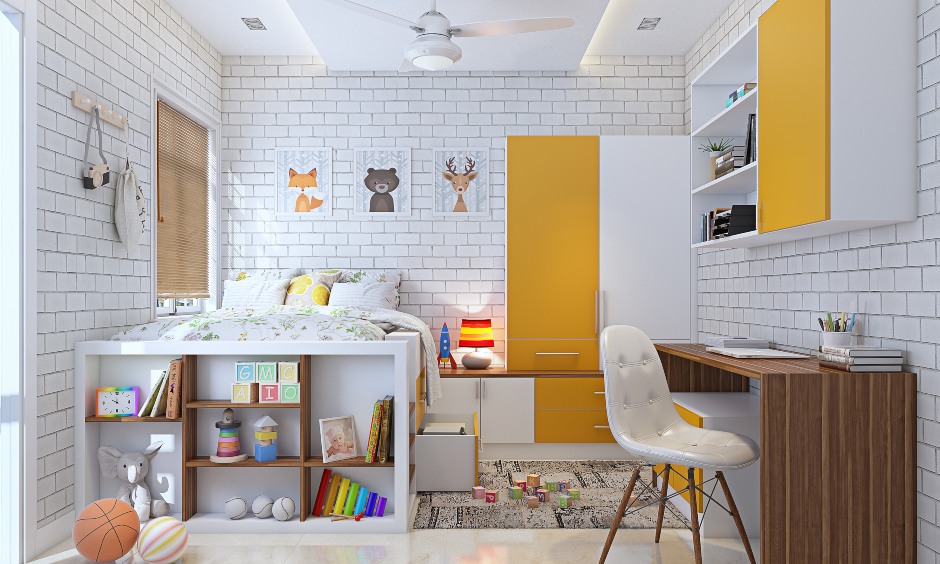 2bhk home children's bedroom interior design images