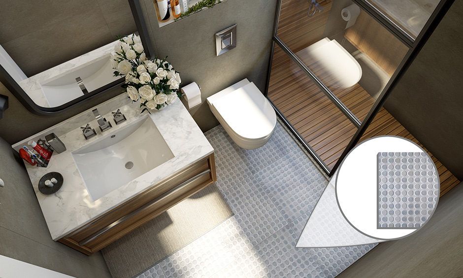 bathroom materials: antislip matt finish tiles for bathroom a coating that protects you from the risk of slipping.
