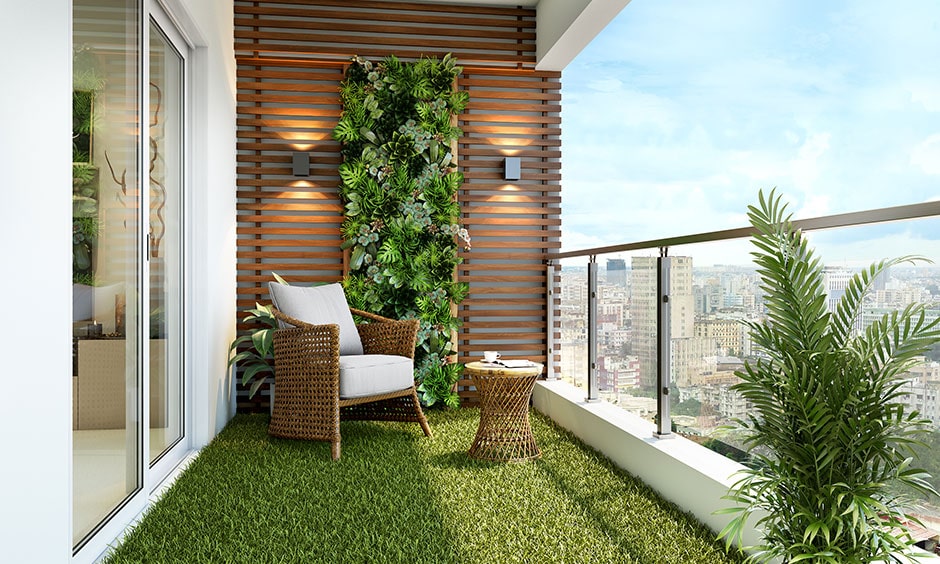 Artificial grass for balcony flooring to incorporate nature and greenery in your balcony