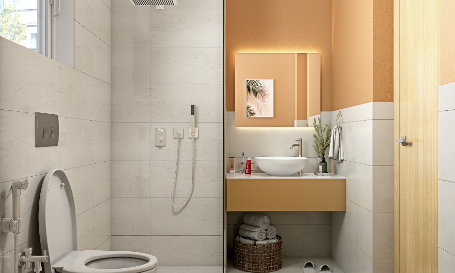 1 bhk house bathroom designed by best 1bhk apartment interior designers