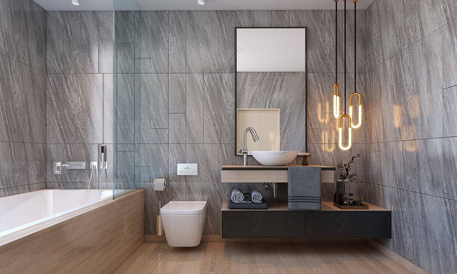 Checklist to bathroom interior design with pendant lights