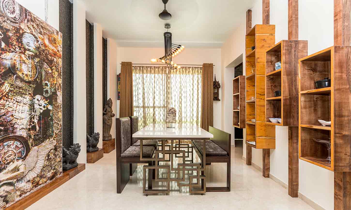 Dining area designed by best interior design bangalore