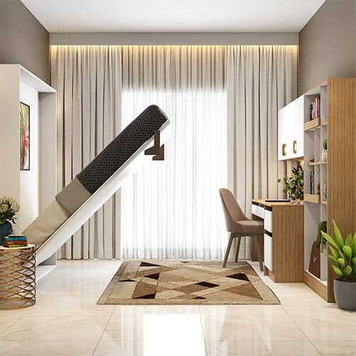 Best Interior designers in Ahmedabad designed a space-saving murphy bed