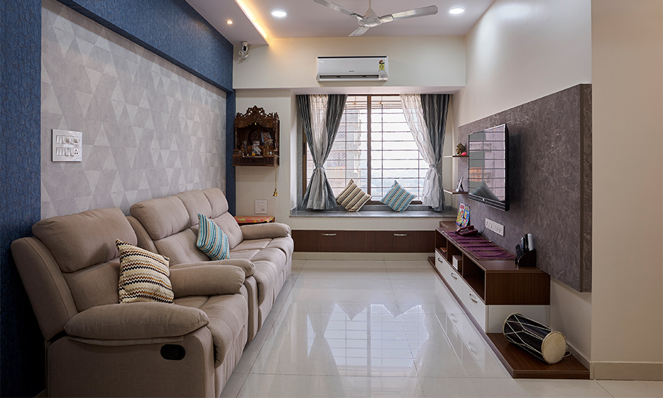Living room designed by one of the best residential interior designers in mumbai