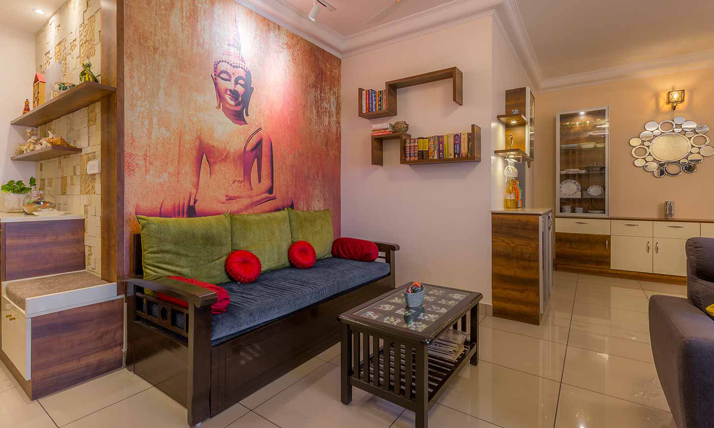 Living room interior designed by budget interior designers in bangalore