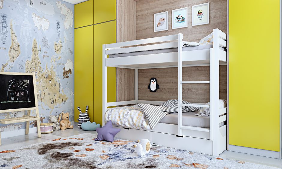 Bunk bed design for kids bedroom in modern 3bhk house design
