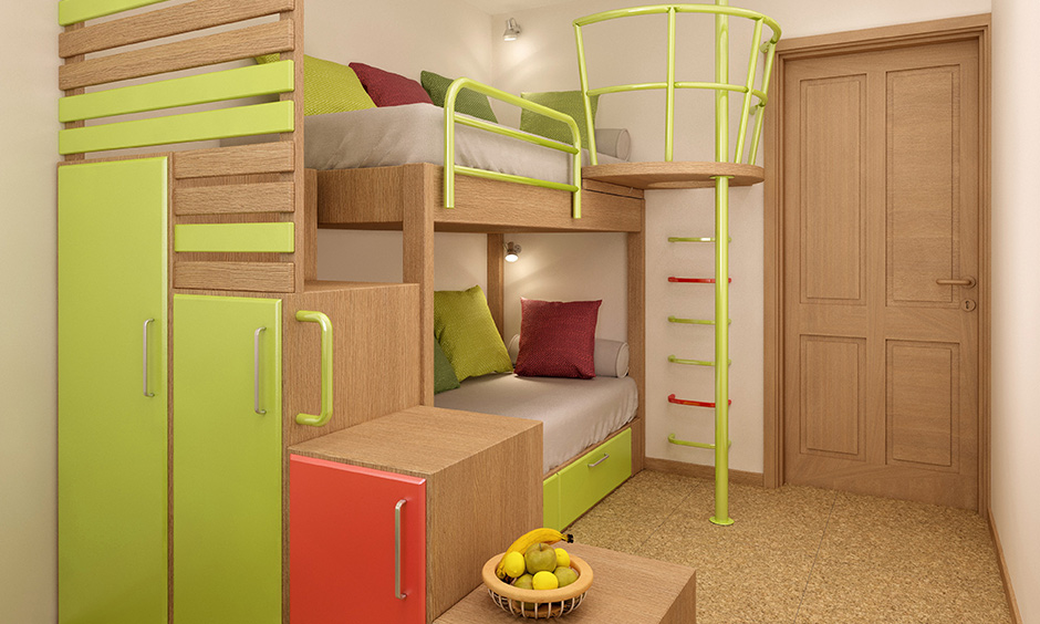 Bunk bed designs with study table built in storage