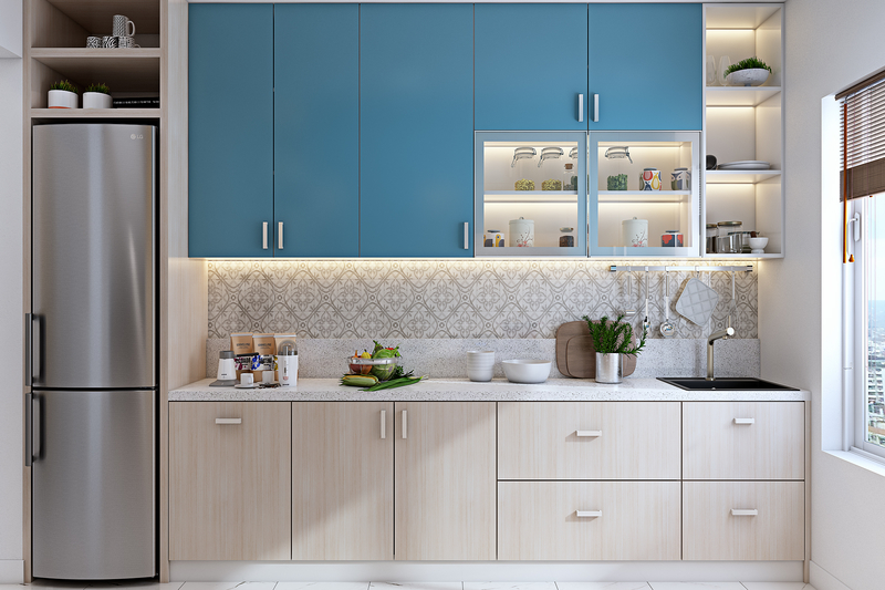 Select your straight modular kitchen layout for apartments or low activity homes