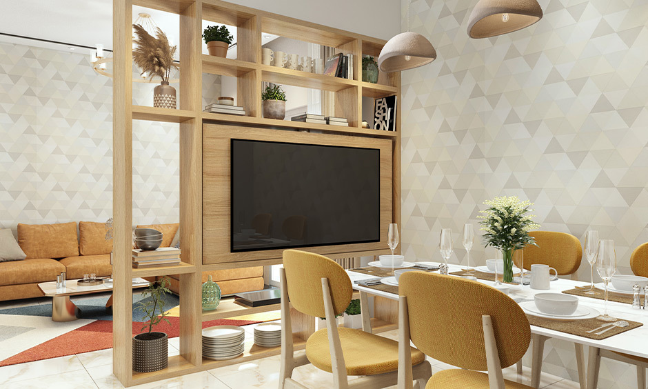 Swivel TV unit is a versatile corner TV unit designed for living and dining areas