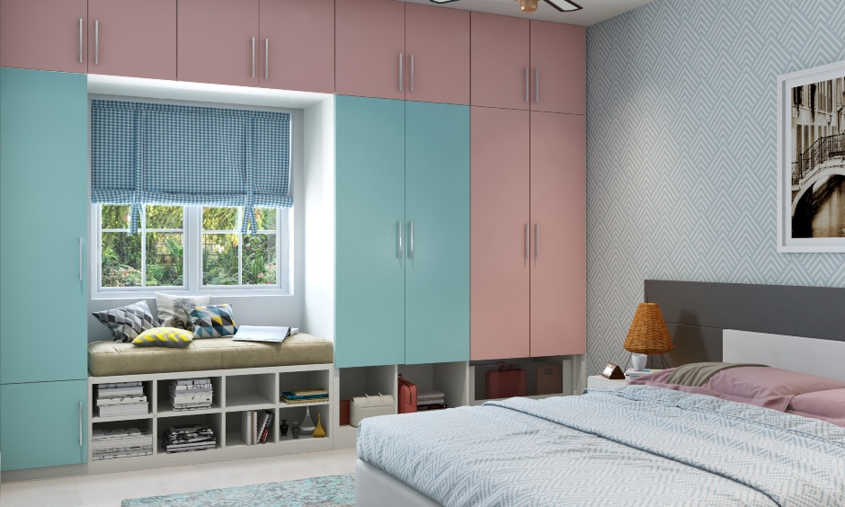 Wardrobe interior design incorporates old-style compartments and dual tones to create a modern look wardrobe
