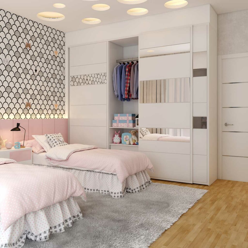 False ceiling design for bedroom with dreamy look can be mirrored with dimmable lights and floating bedroom ceilings for kids room
