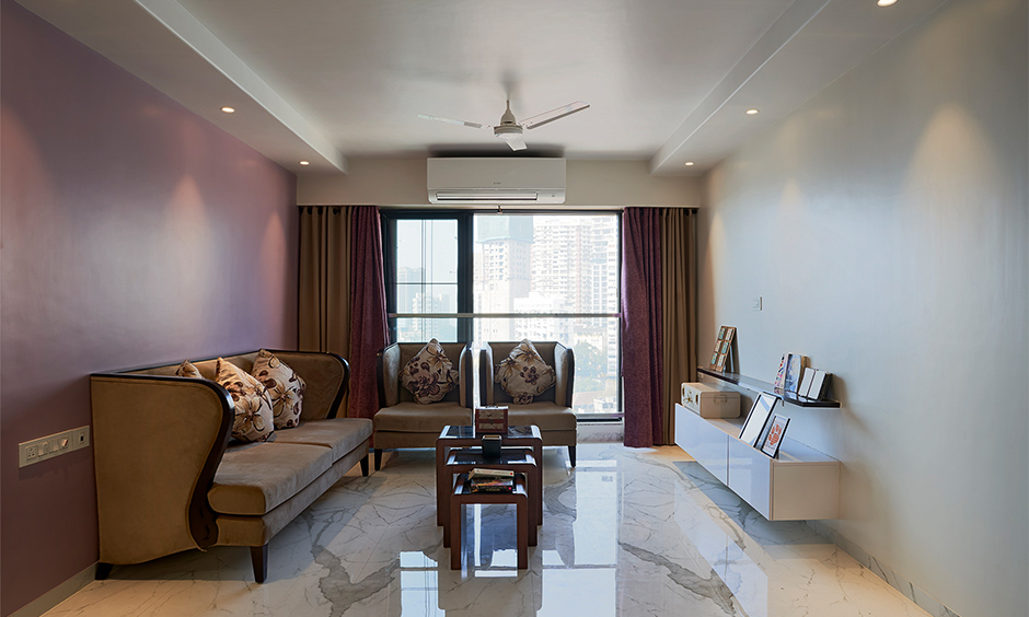 Living room designed by home interior designers in bangalore