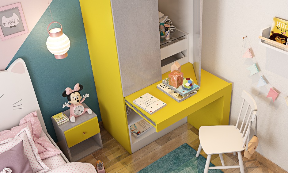 interior cost for 2bhk with kids room with wardrobe with a pullout study table