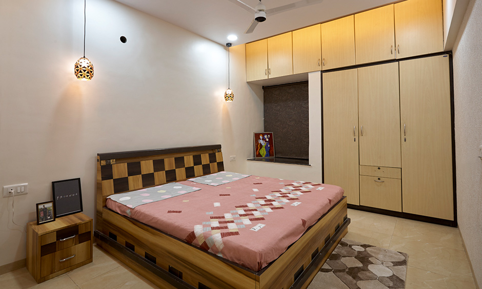 Bedroom interior designed by interior decorators in mumbai
