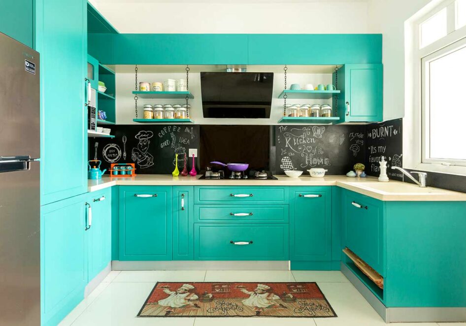 L shaped modular kitchen designed by interior design consultants in bangalore