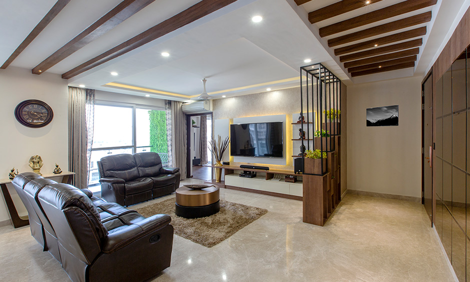 Living room designed by one of the best interior design firms in bangalore