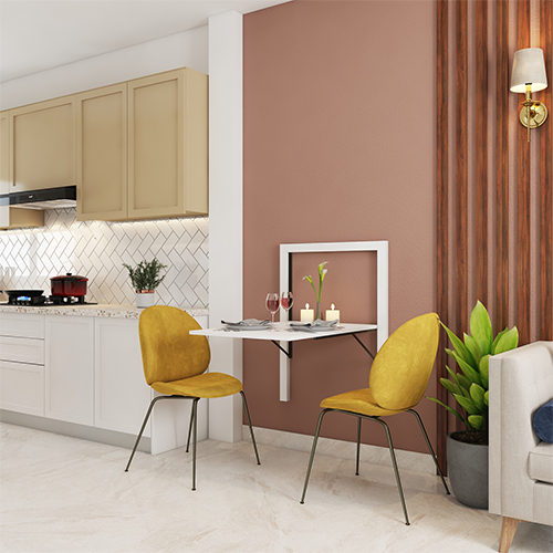 Kitchen interior design Mumbai with wall mounted dining table