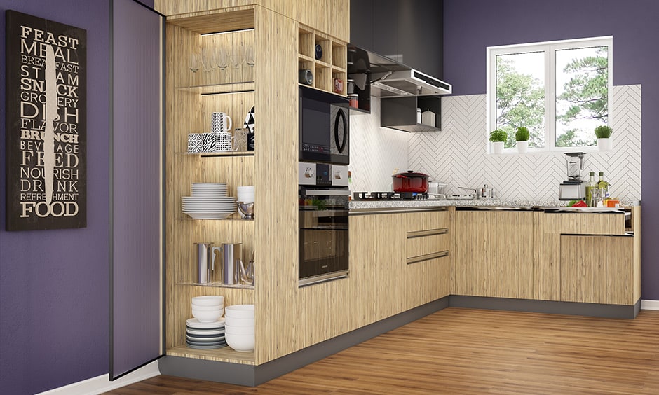 L-shaped kitchen layout images for modern homes in a 1bhk apartment