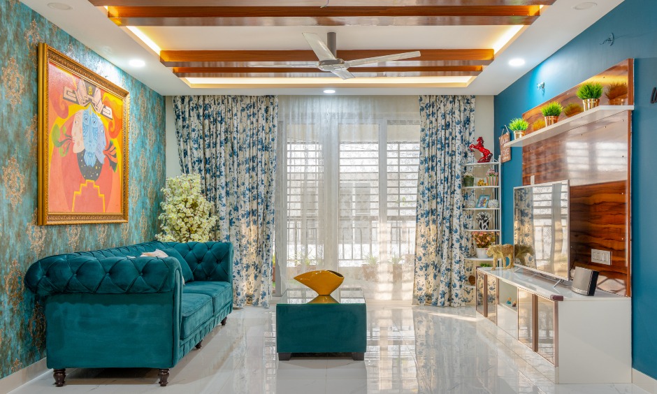 Living room designed by famous interior designers in hyderabad