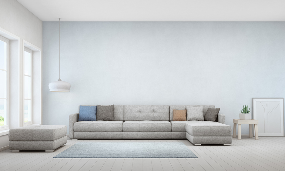 Low height sectional sofa with tufted seats look incredibly stylish but also fabulous as a backrest.
