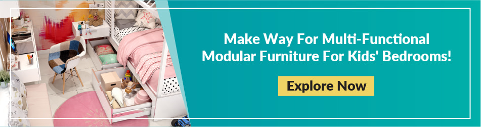 Make way for multi functional modular furnitures for kids' bedrooms!