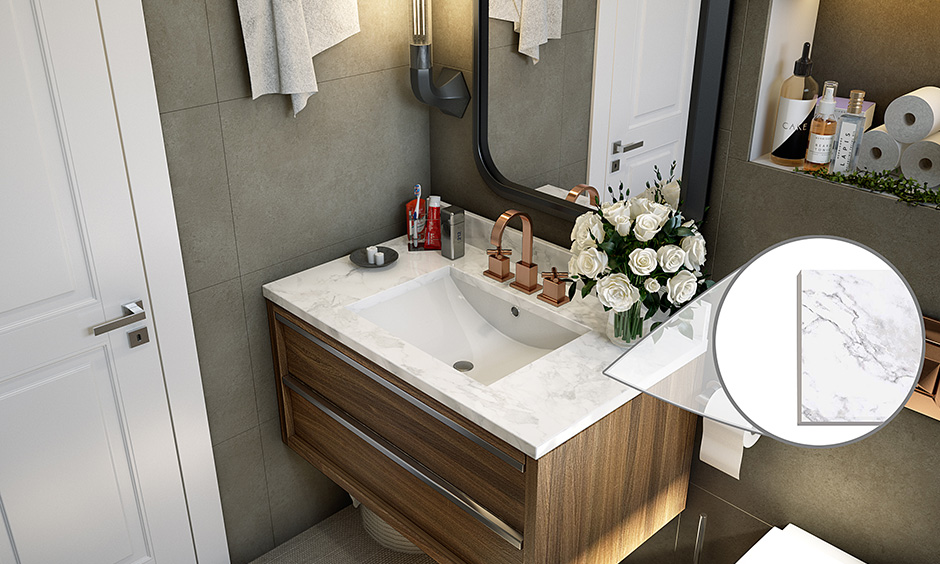Marble bathroom countertops are a great choice & manage to add much-needed drama to the vanity area. 