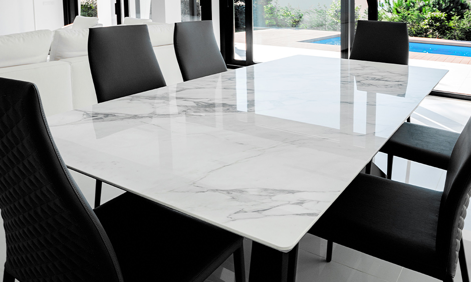 Marble dining table set