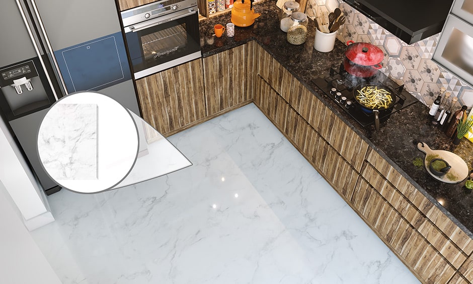Marble flooring is a kind of kitchen flooring material