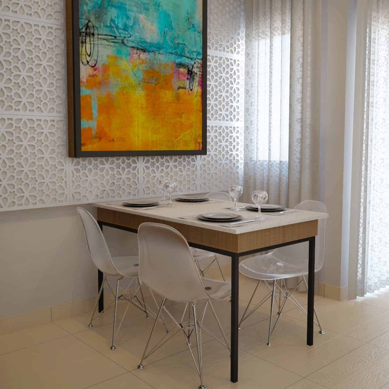 Modern dining table design which makes a minimalistic dining room the perfect place to enjoy a meal in a dining room