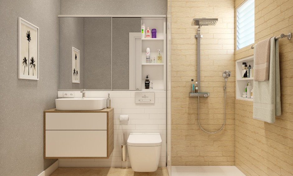 Modern bathroom design in 3bhk flat design