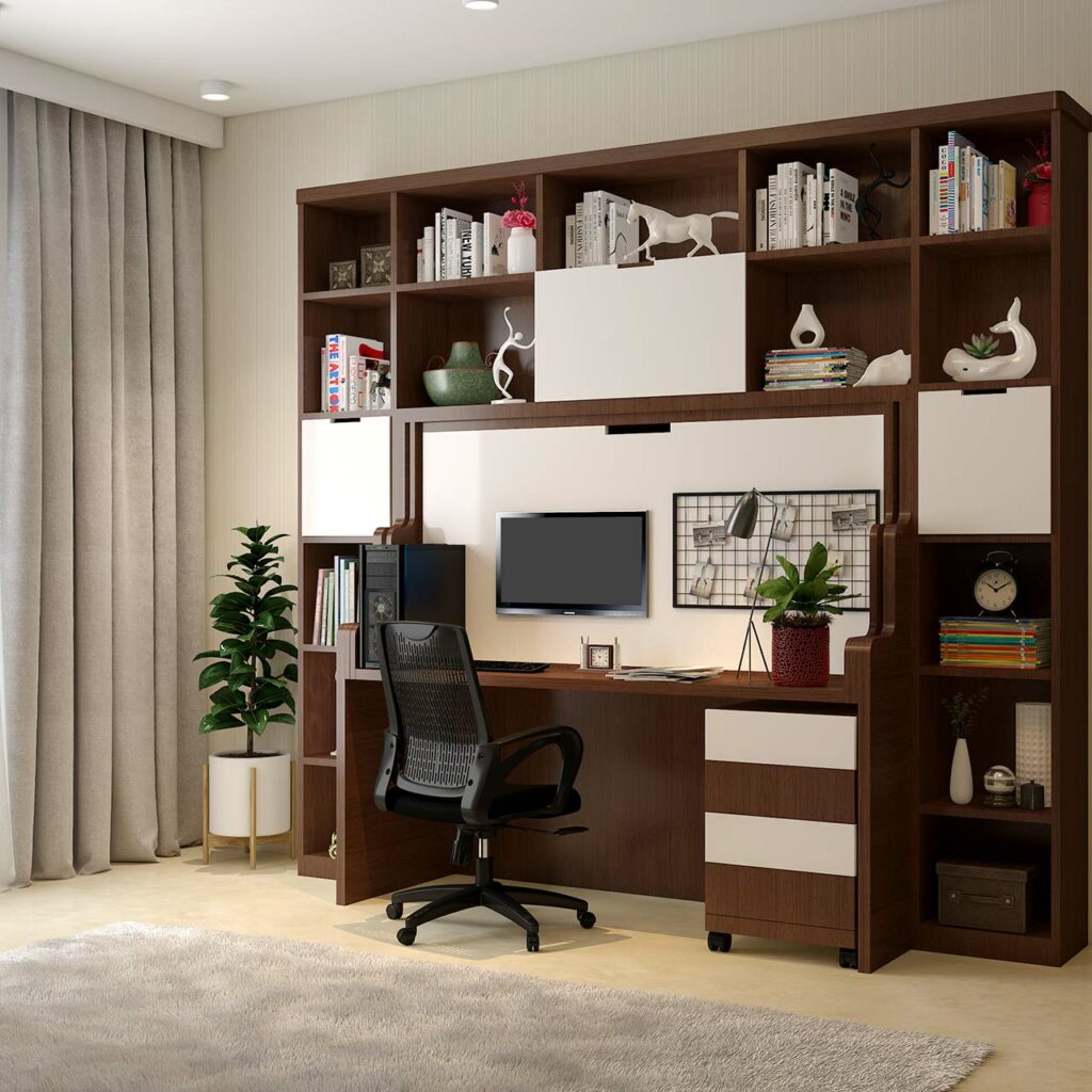 A multipurpose Murphy bed that can be folded into a study table, is a multifunctional wall mounted bed at best price in India