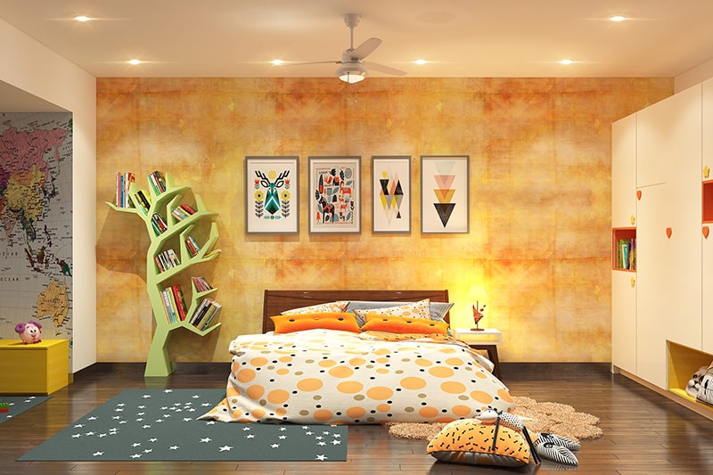 Paint colours for teenage girl bedroom ideas like a rich shade of orange mixed in with yellow