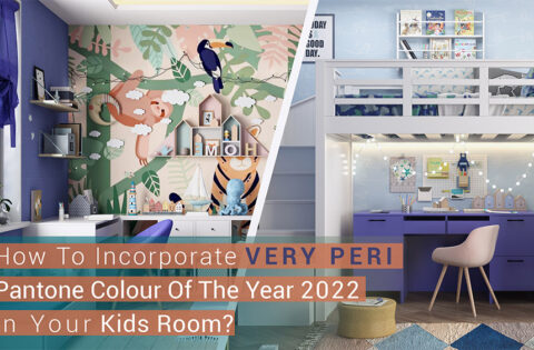 Kids room designed with pantone color of the year 2022