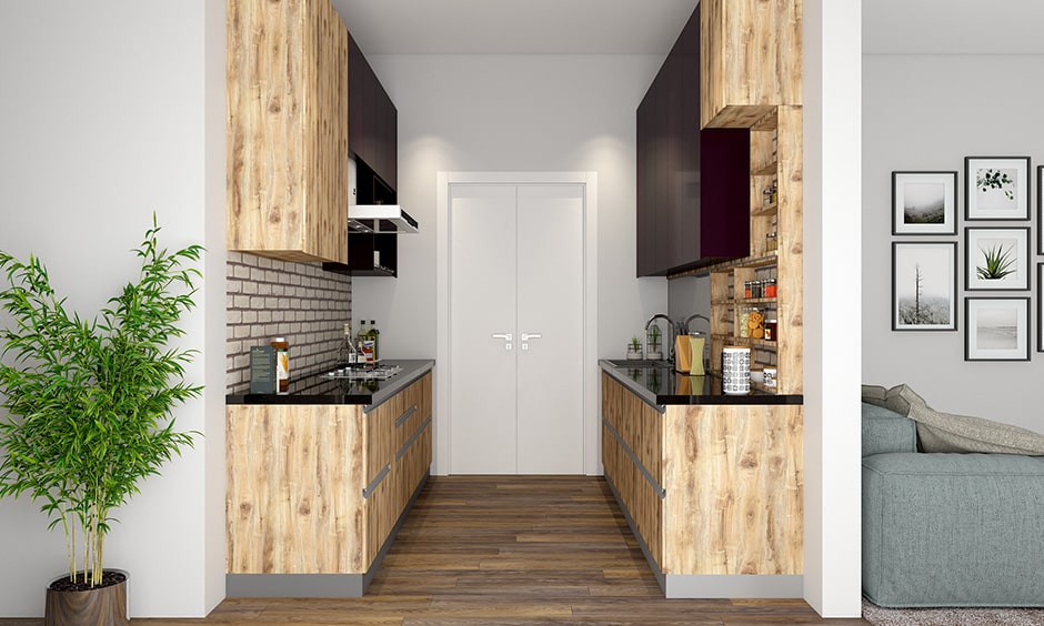 Parallel kitchen layout for small-sized homes or a small family