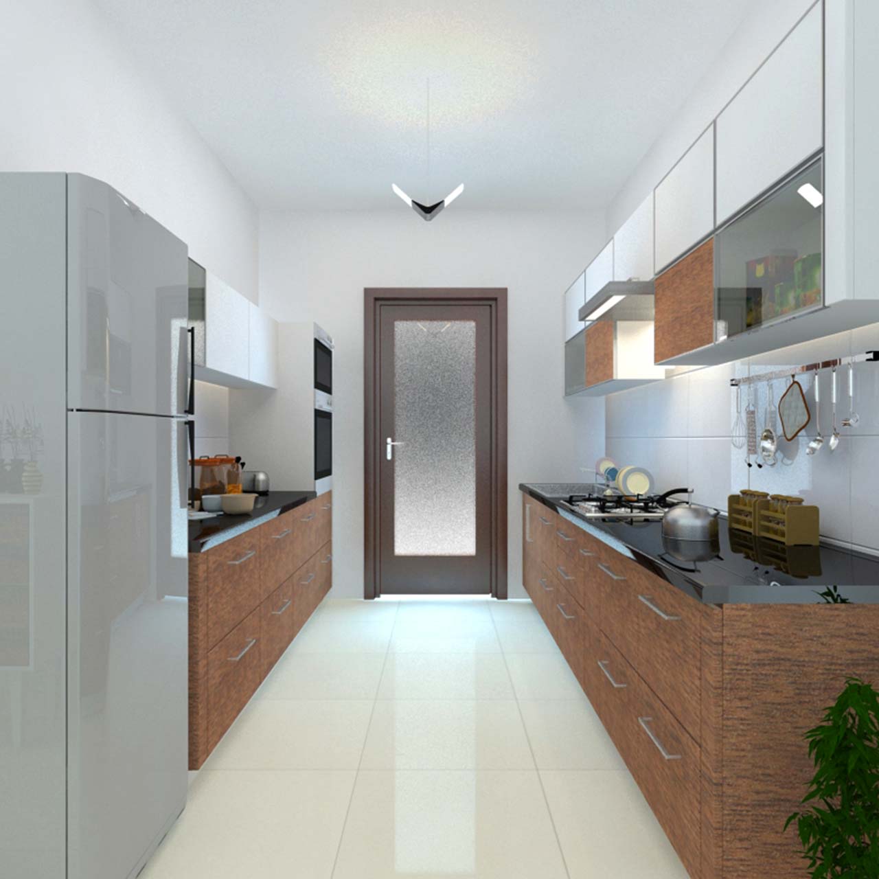 Parallel kitchen layout is a one of types of kitchen layout, this parallel kitchen design for small spaces