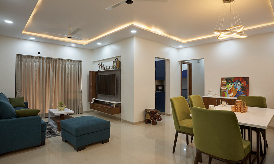 Living room designed by residential interior designers in mumbai