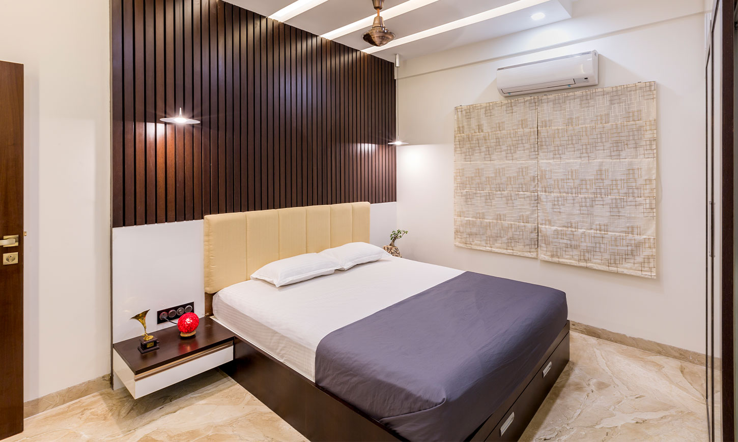 Contemporary bedroom designed by design cafe residential interiors bangalore