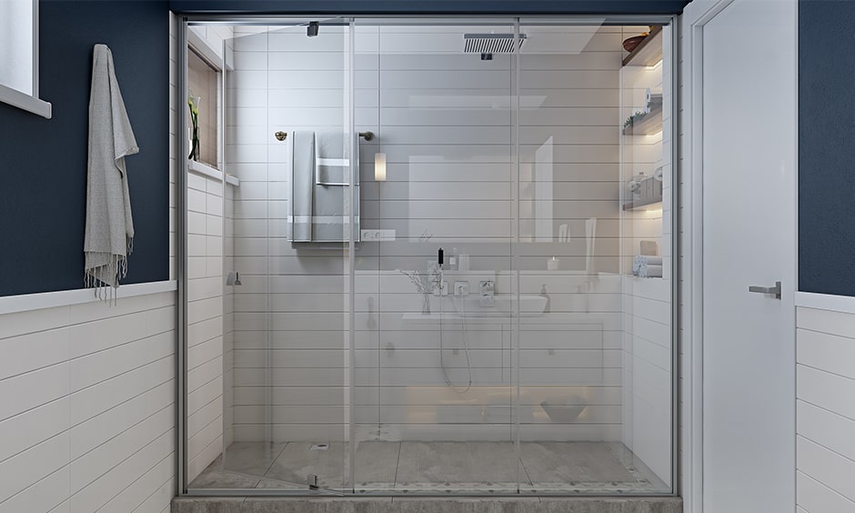 Checklist to bathroom interior design with shower fixtures 