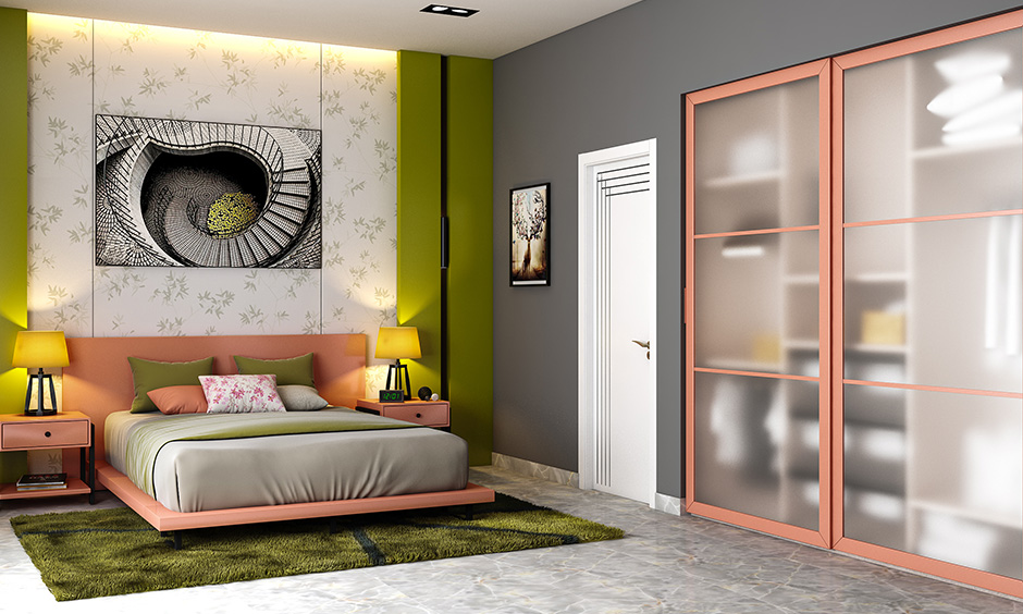 Sliding mirror wardrobe is the best fit for small rooms, and doors can be customisable with a variety of finishes. 