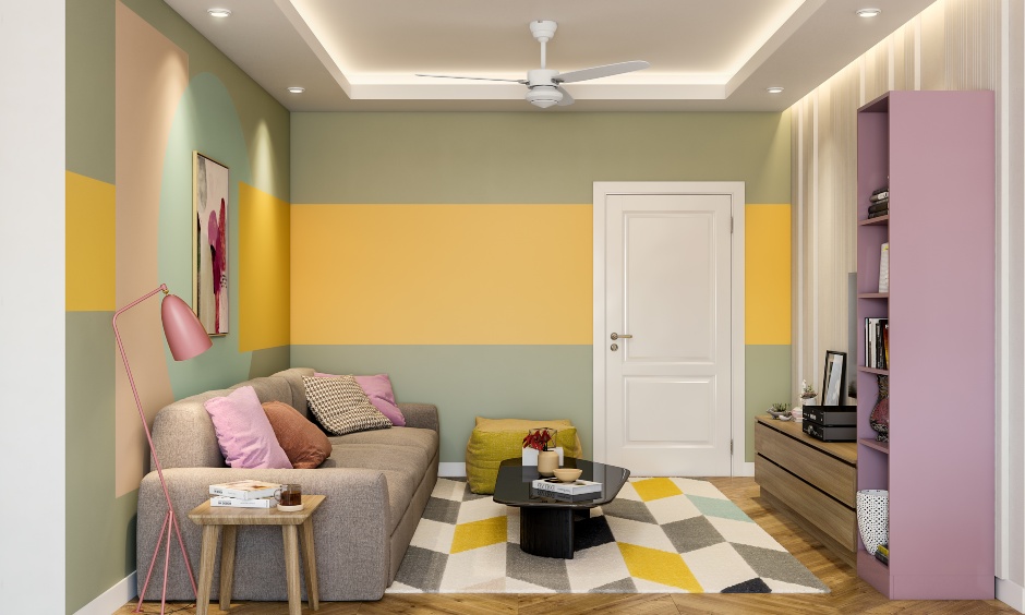 Small living room design in 3 bhk flat interior design in india