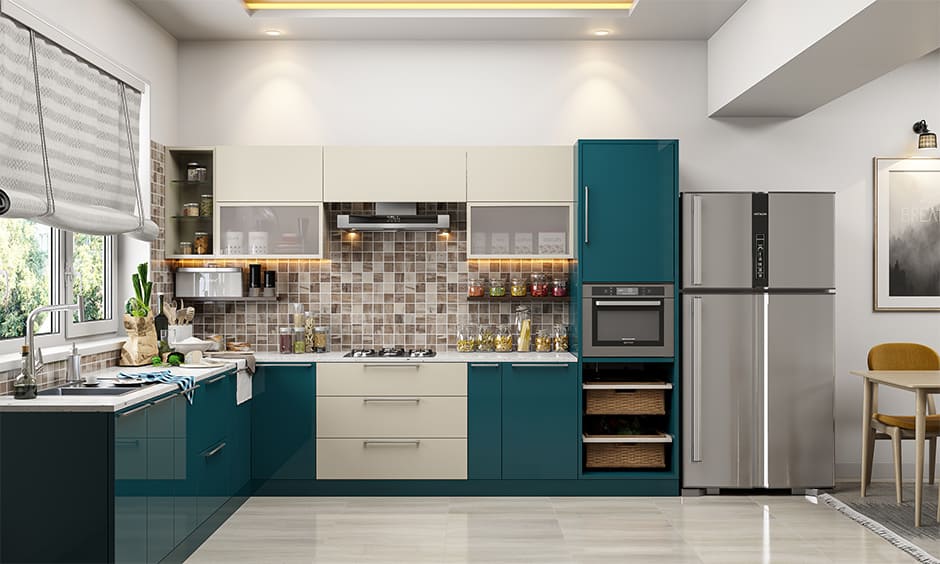 Space saving kitchen design with smart storage facilities