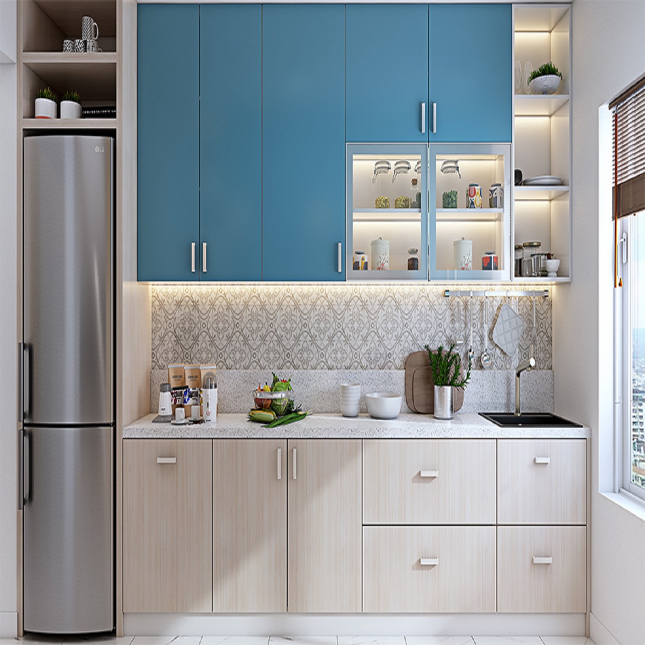 Straight layout modular kitchen design