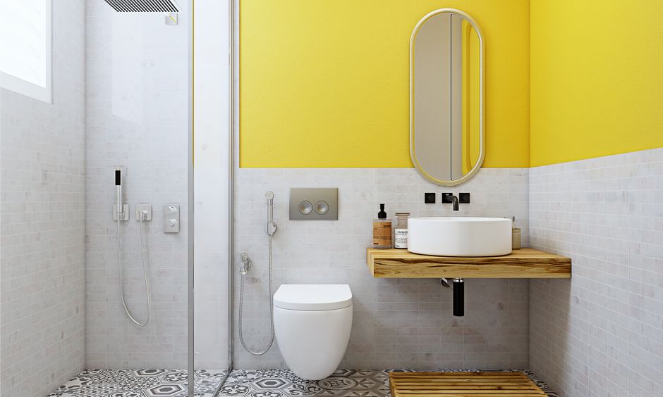 Stylish bathroom design for 3 bhk apartment interior design