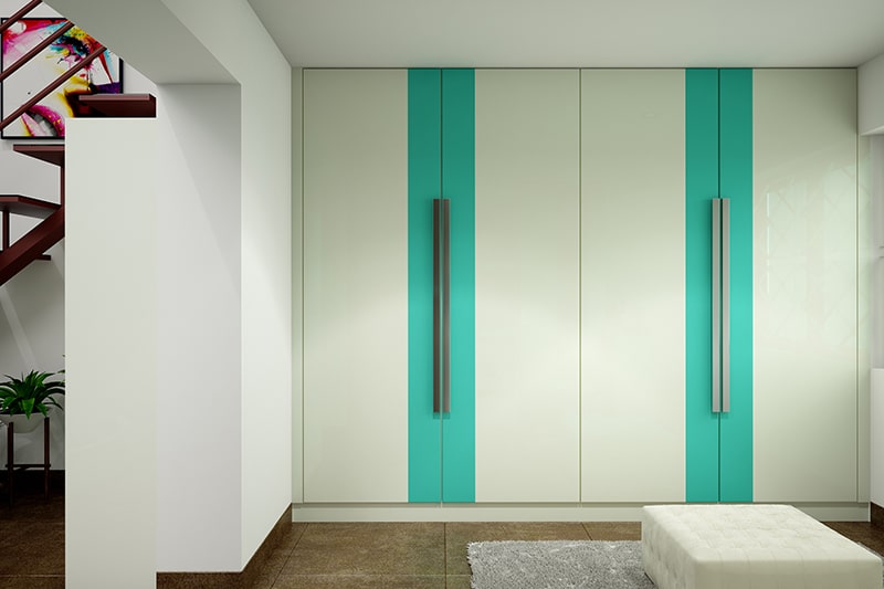 Straight modular wardrobes to be complementing the bedroom while blending in all the time