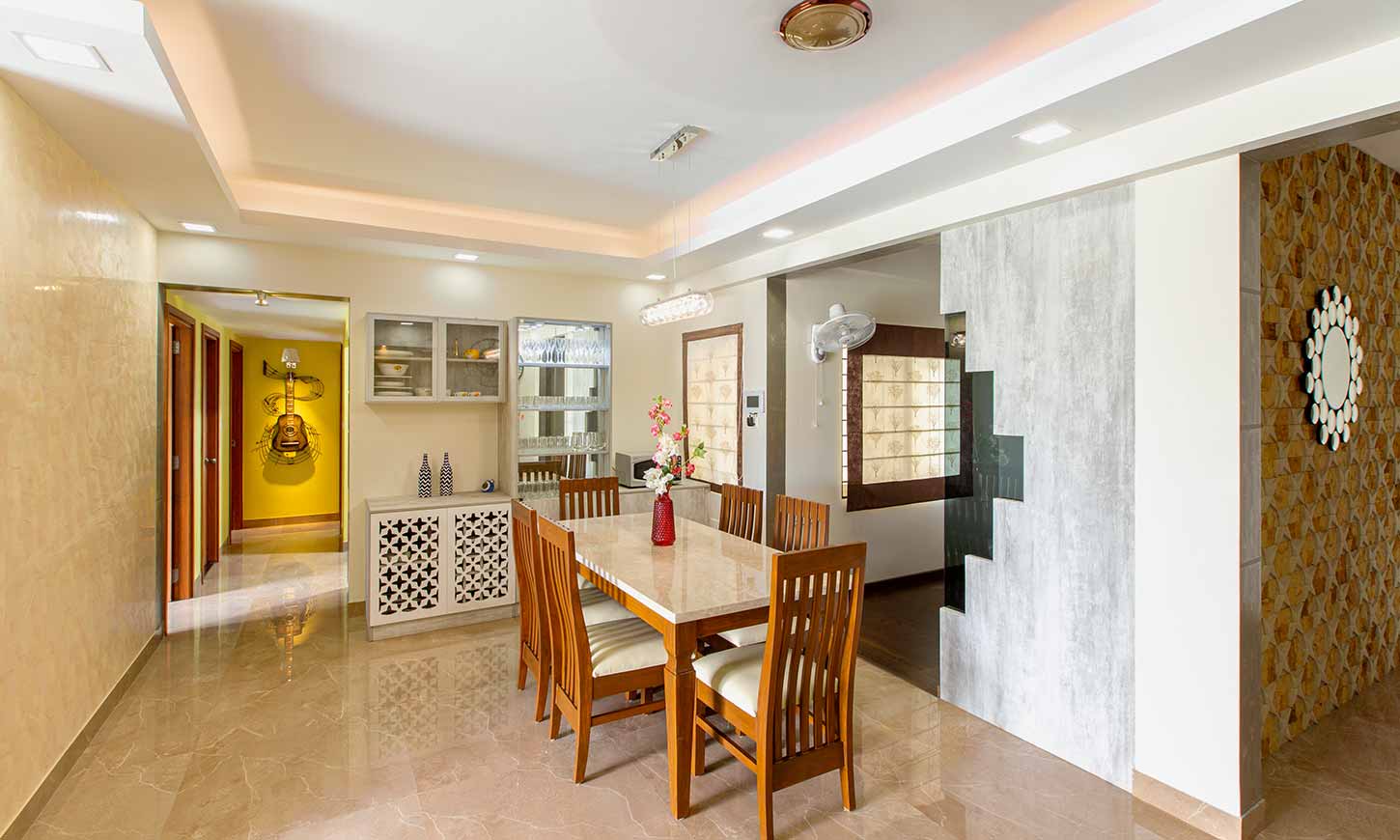 Dinng room designed by one of the top 5 interior designers in bangalore