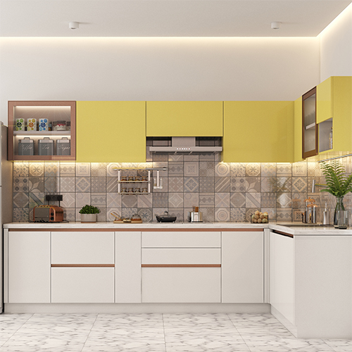 Hyderabad top interior designers made a modern kitchen in l shaped