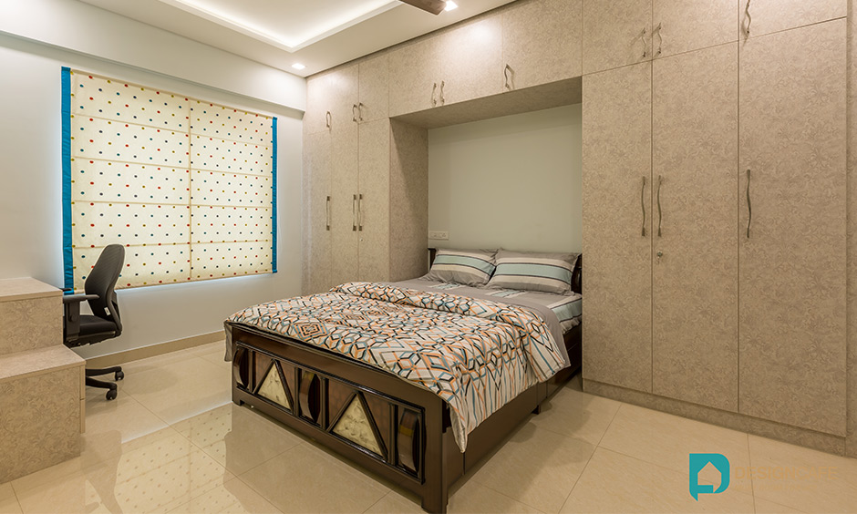 bedroom with loft designed by top interior companies in bangalore