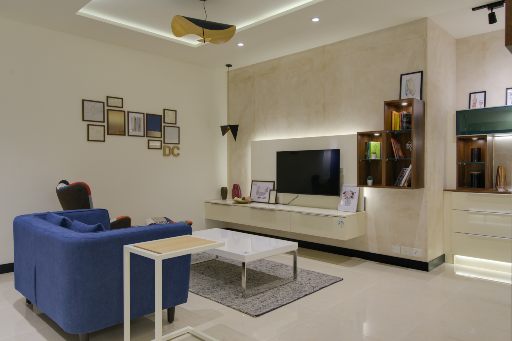 Tv unit design for design cafe experience center hsr bangalore